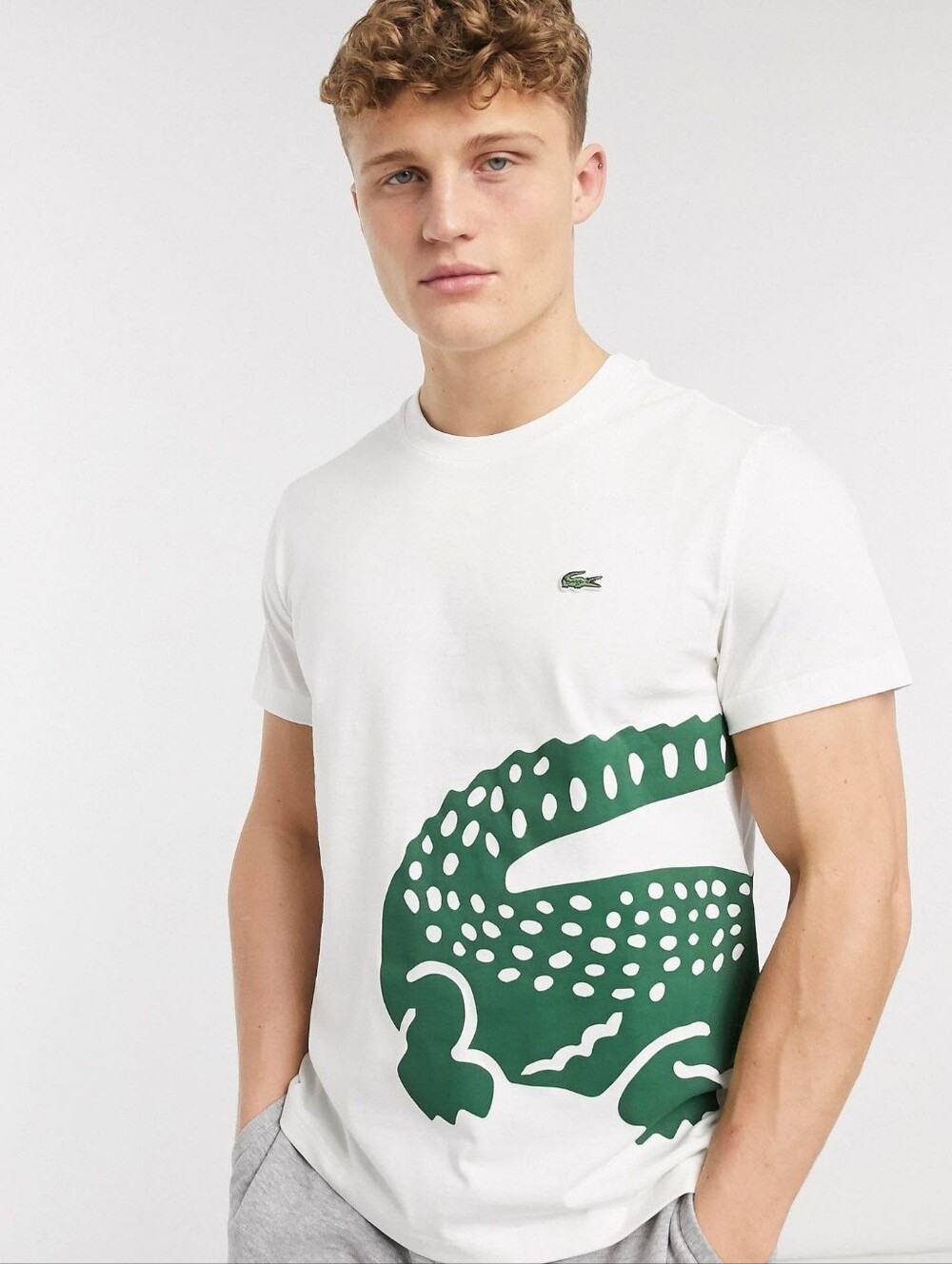 FRENCH LACOSTE WHITE LARGE CROC LOGO 100% PIMA COTTON TSHIRT XL